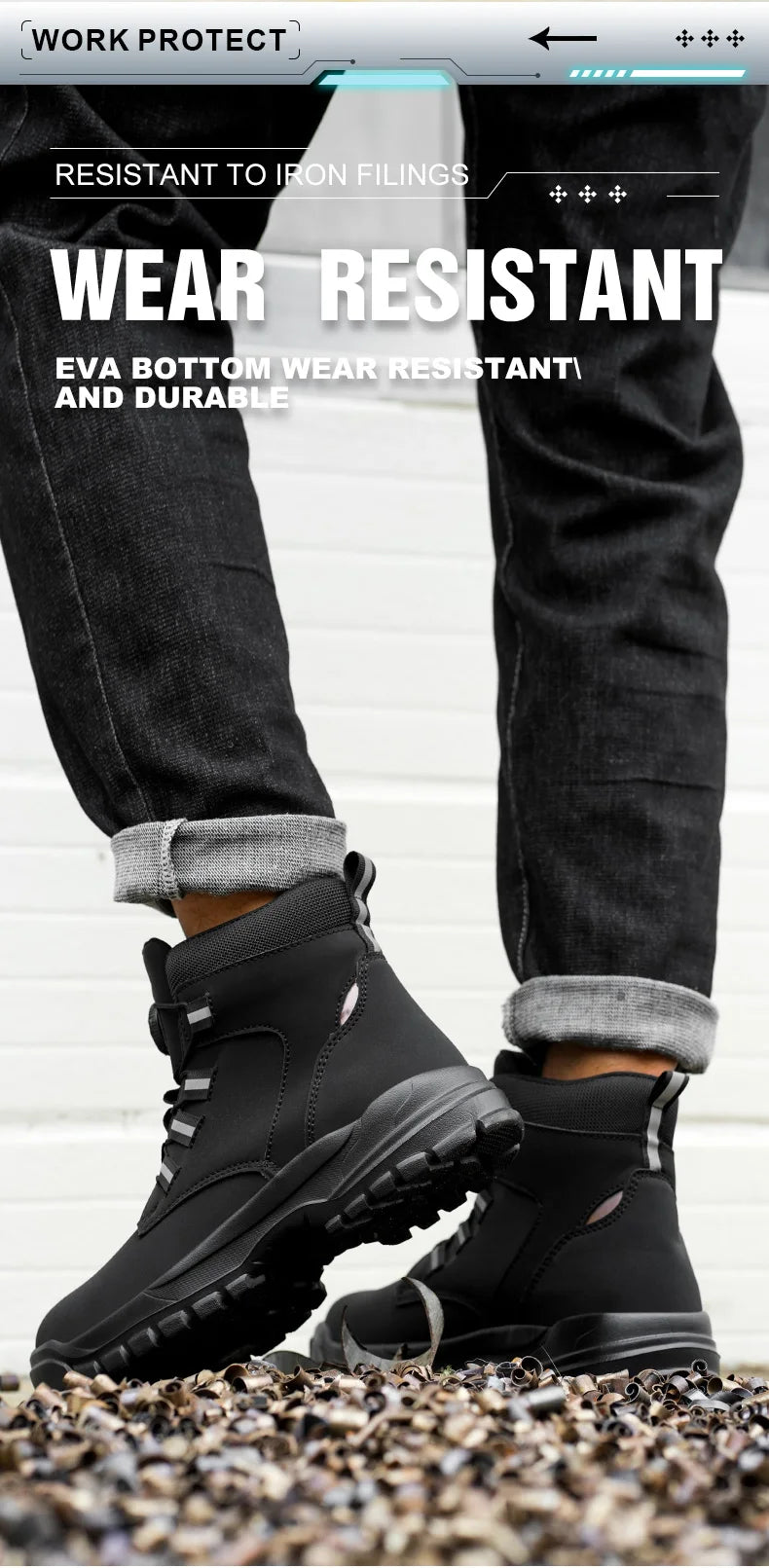 Botas de Seguridad con Punta de Acero Impermeables para Hombre