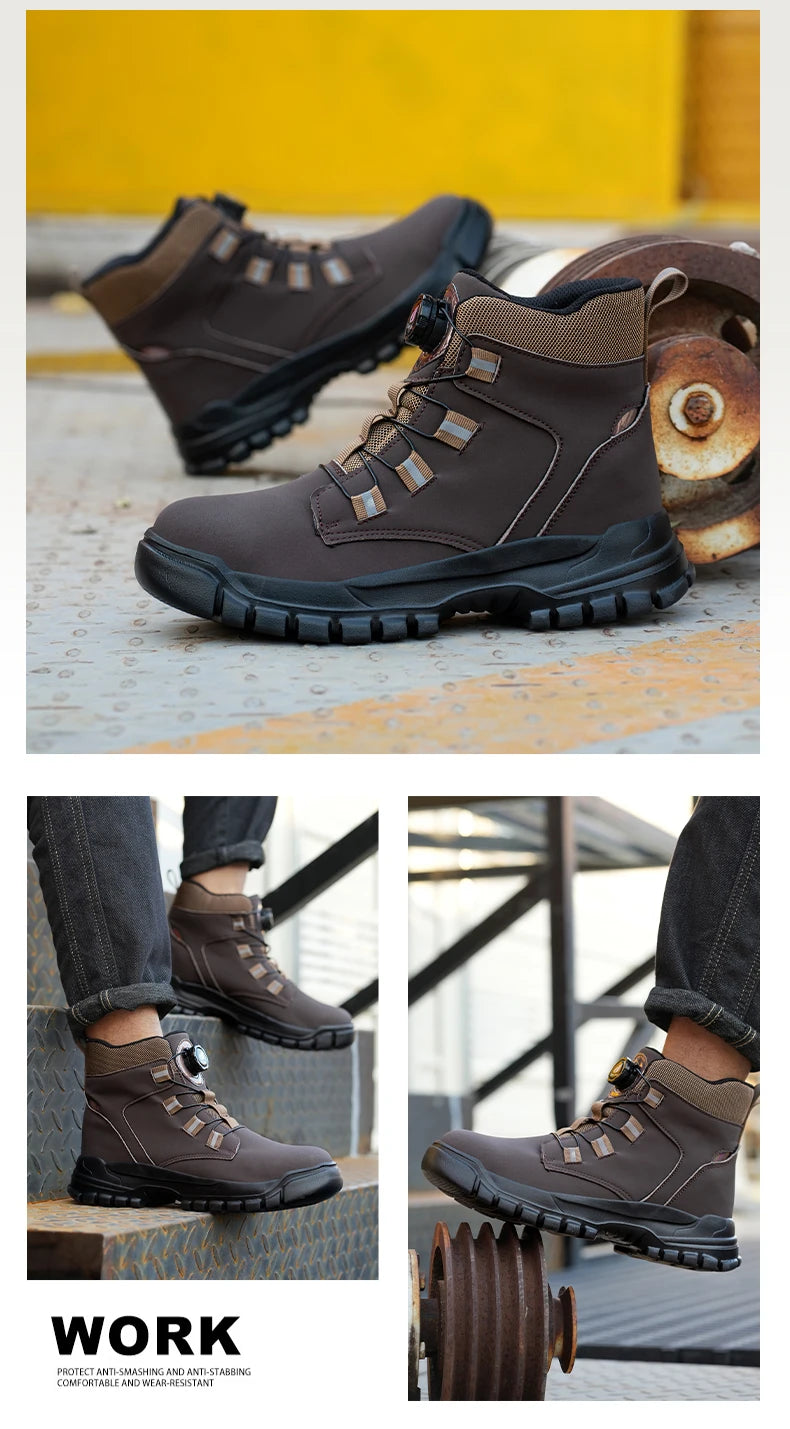 Botas de Seguridad con Punta de Acero Impermeables para Hombre
