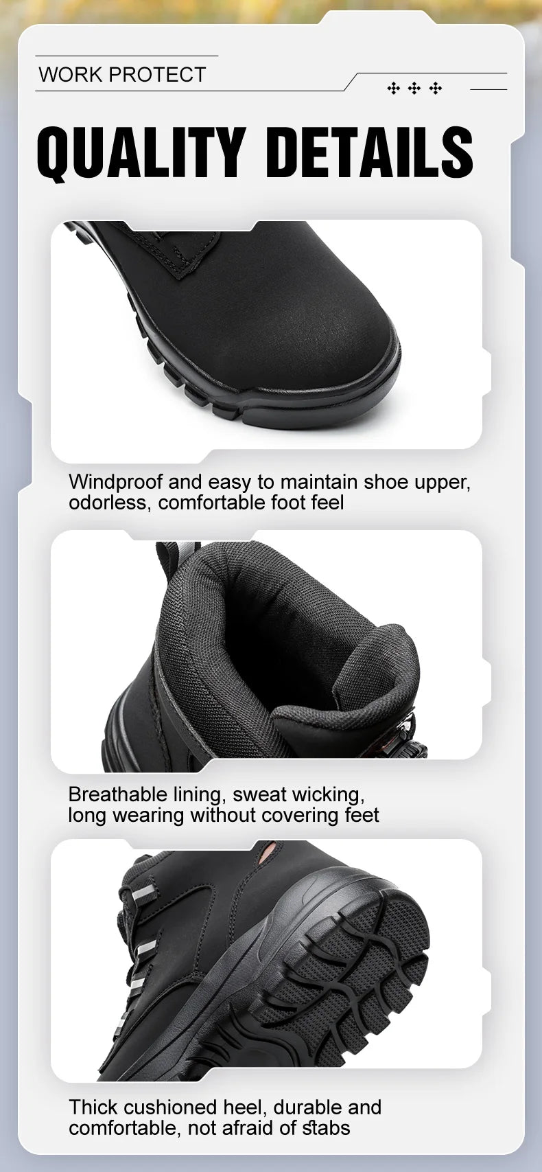 Botas de Seguridad con Punta de Acero Impermeables para Hombre