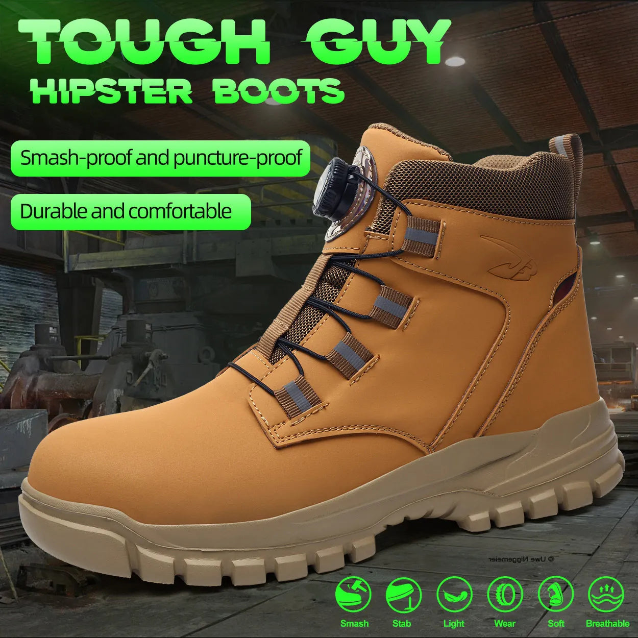 Botas de Seguridad con Punta de Acero Impermeables para Hombre