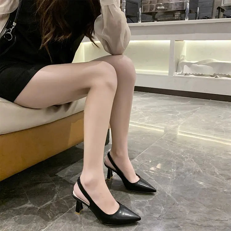 Sandalias Elegantes de Tacón Bajo para Mujer - Punta Puntiaguda Casual